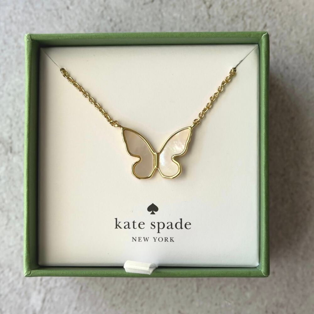 Kate Spade Butterfly Necklace with golden tone chain